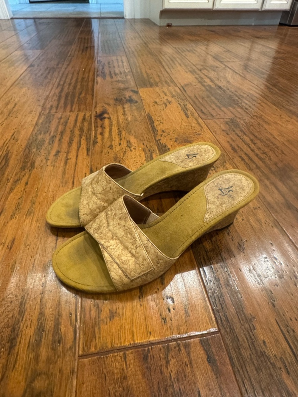 Life Stride Cork-Accent Slip-On Wedge Mules